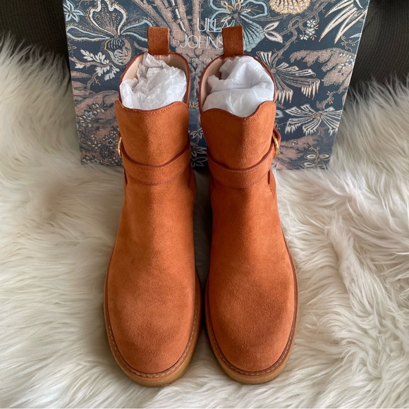 Ulla Johnson Lennox Ankle Buckle Boots in Terracotta Suede EU37 US7 - Picture 11 of 16